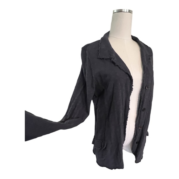 Fenini jacket with distressed edging.  Size medium.   Blue/navy in color. - Picture 3 of 7